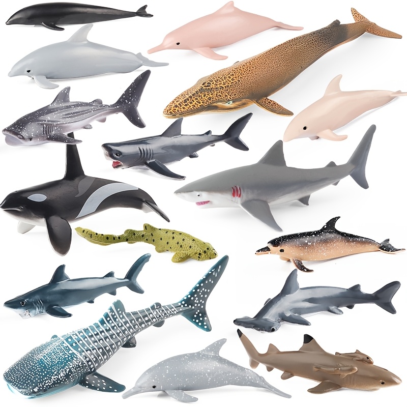 16pcs small sea life animals dolphin whale   model   figurines kids  