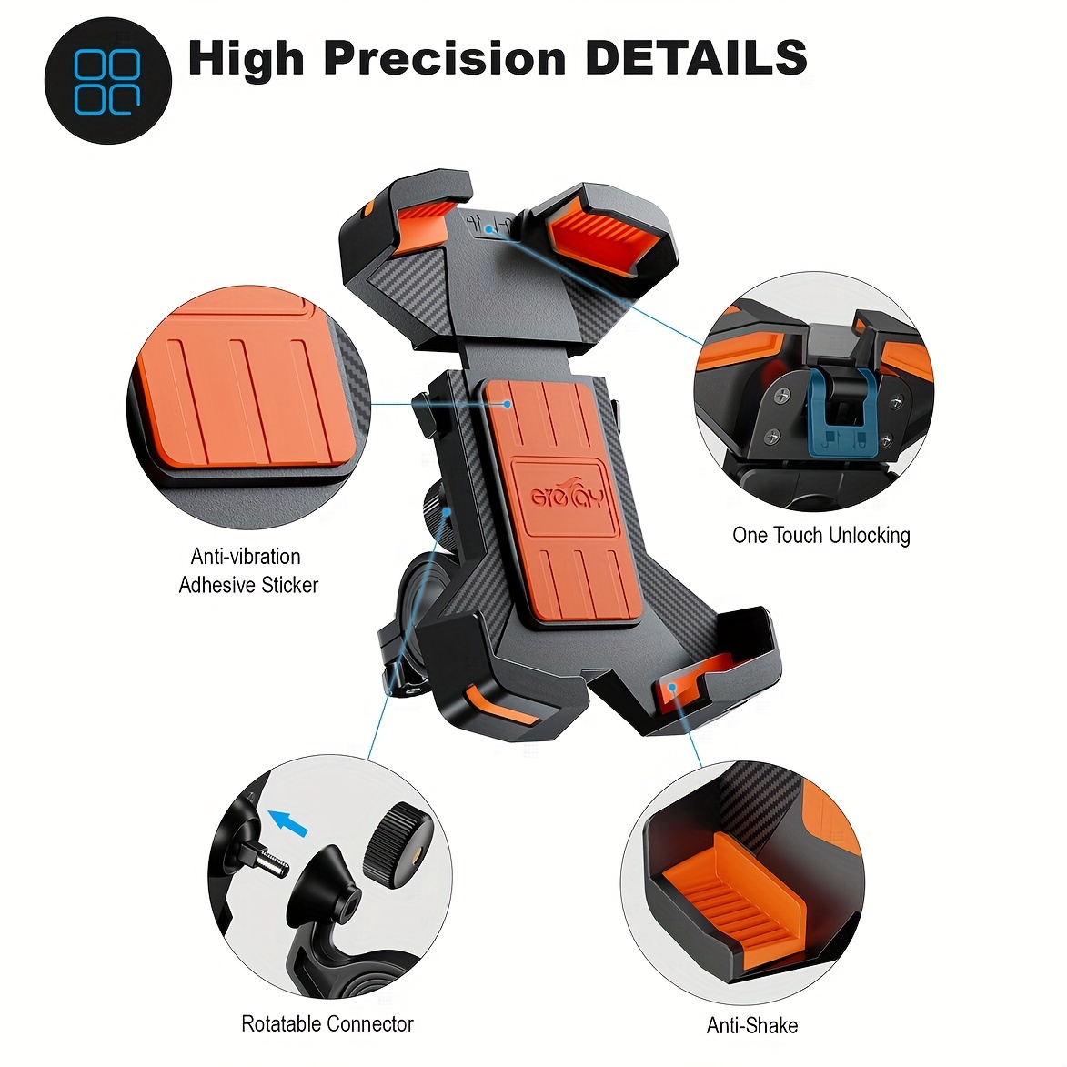 1pc motorcycle phone holder suitable for any smartphone universal bicycle motorcycle scooter and other car handles can rotate and adjust 360 details 0