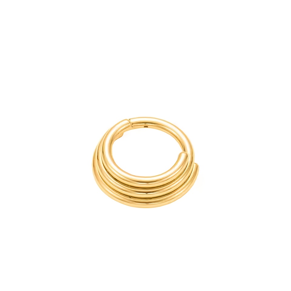Image of 1pc Stainless Steel Septum Piercing Nose Ring Hoop Tragus Cartilage Helix Lip Hinged Clicker 16g Earrings Body Jewelry
