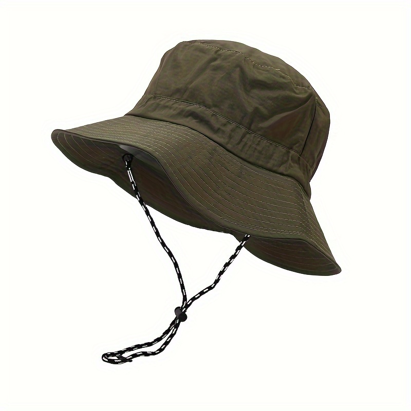 Tan bucket hat with string on sale