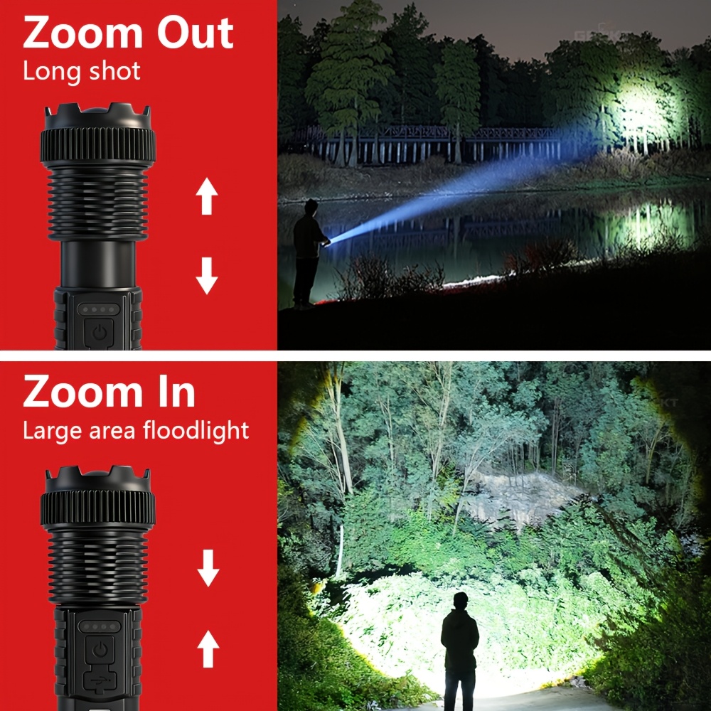 XHP360 High-Power Flashlight with Multi-Color Ambient Side Light