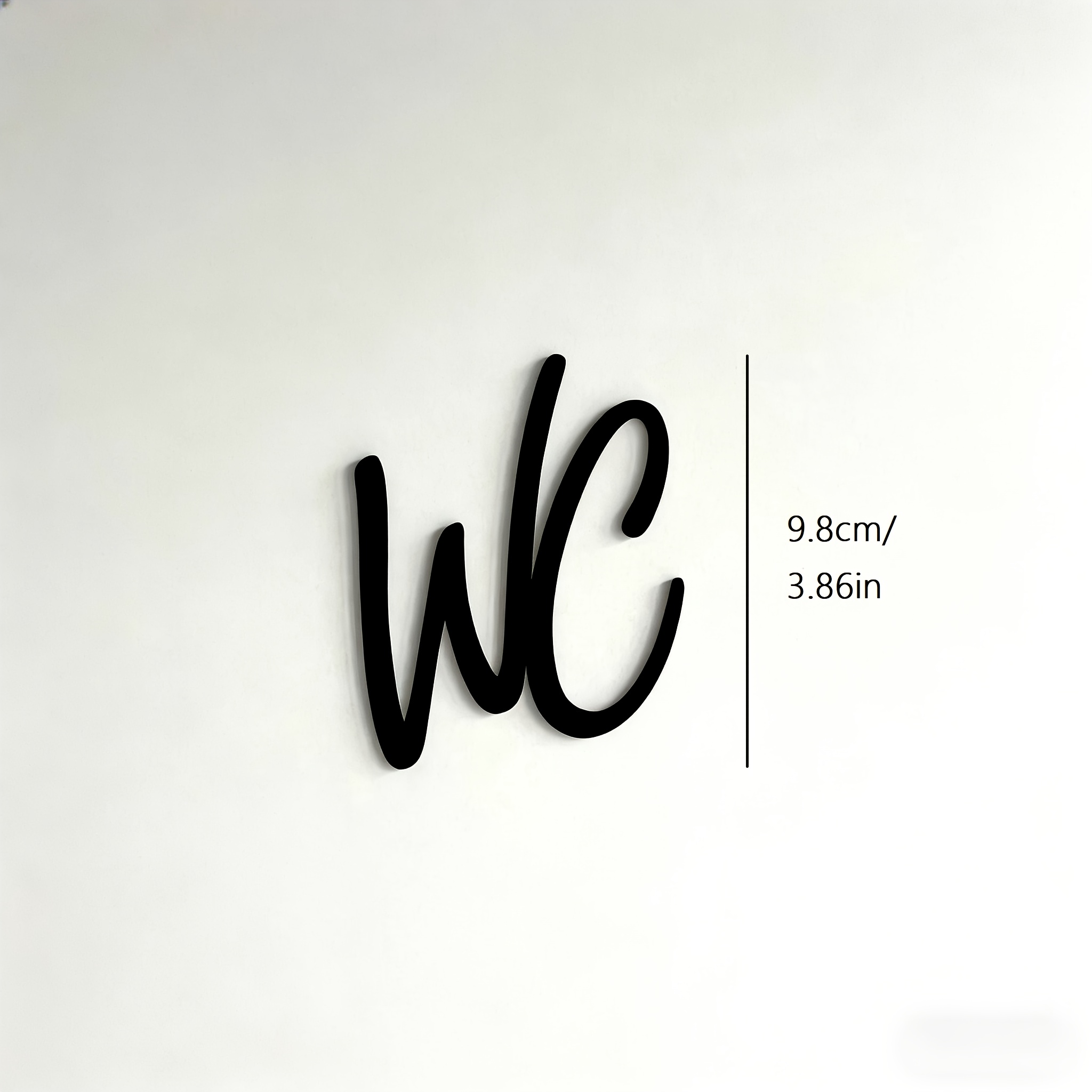 Elegant Black Wc Bathroom Toilet Sign, Modern , Creative Bathroom Decor, Unique And Fashionable Sign, Suitable For Toilet Decoration Of Home And