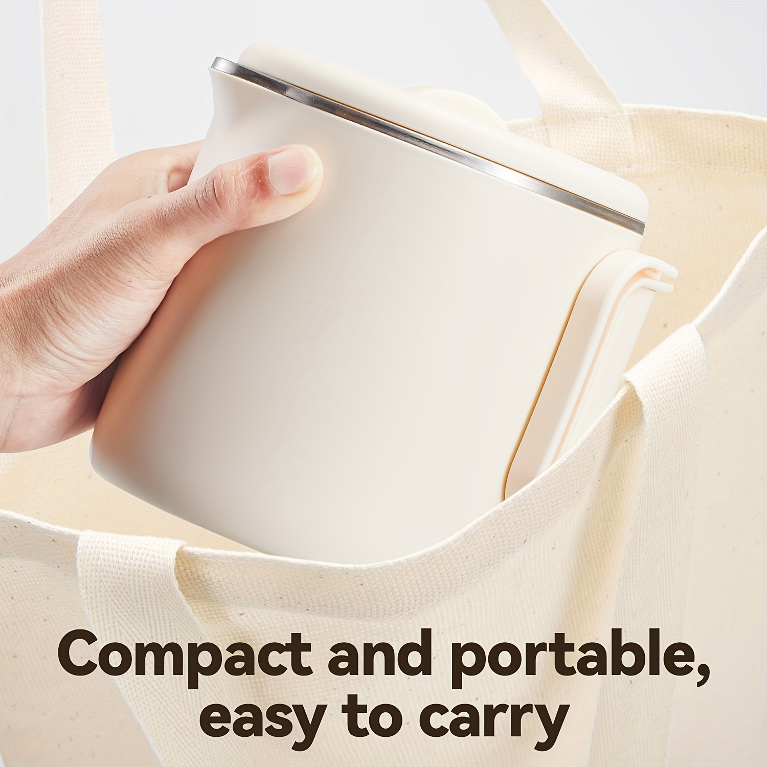 portable kettle, electric water cup, small water cup, travel  ,   temperature insulation cup for outdoor use, foldable handle, 5-minute quick heating, double-layer insulation, non scalding,   temperature adjustment details 5
