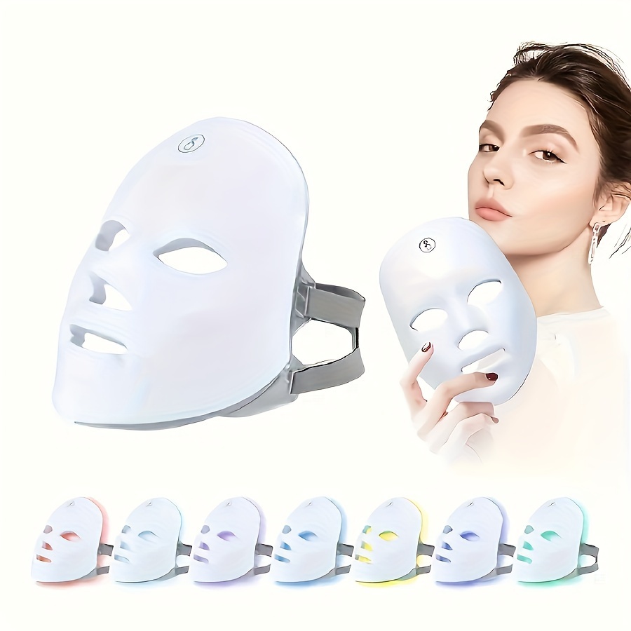 

Usb Rechargeable Led Facial Mask With Touch Screen - Multifunctional Portable Facial Skin , Light Therapy Face Mask, Oil-free, 400mah Lithium Battery, Power Supply Via Usb Charging