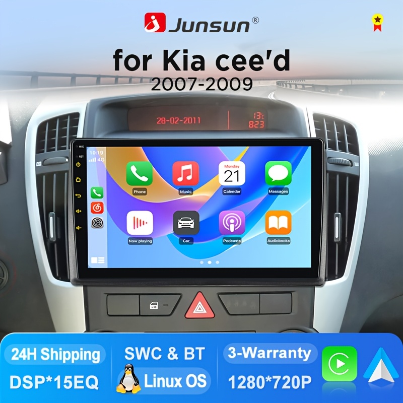 JUNSUN za Kia 2007 2008 2009, operacijskim sistemom , brezžični CarPlay in Auto, IPS zaslon na dotik z DSP+15EQ, SWC, Plug and Play