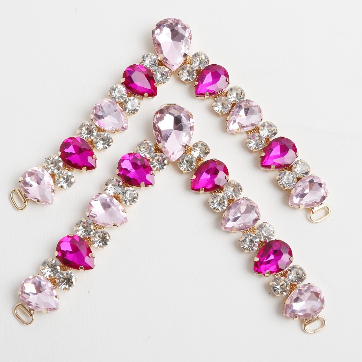 TEMU Conjunto de 2 piezas de diamantes de rosa y rosa, hechos a , exquisitos, elegantes y , adornos desmontables de moda para zapatos y botas