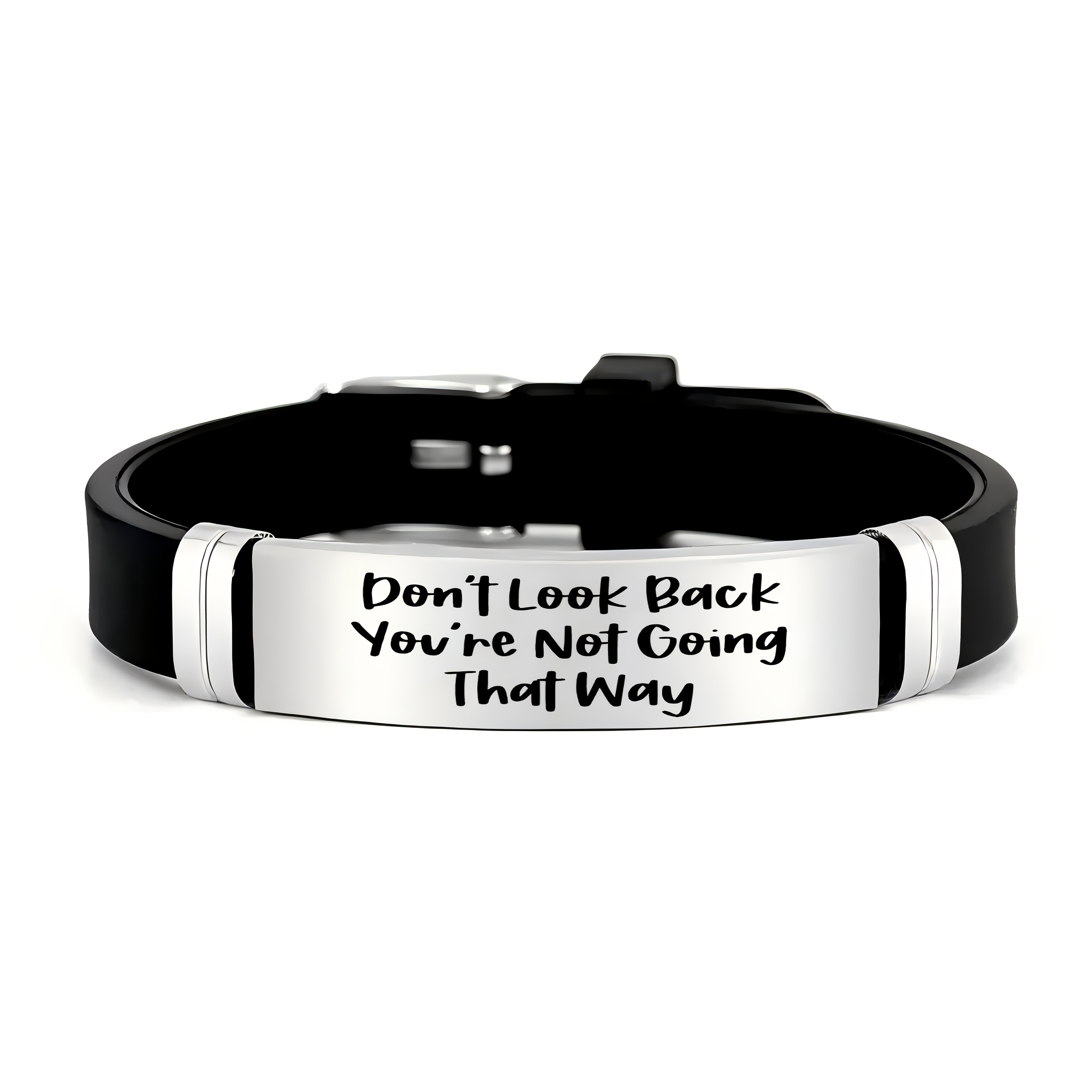 TEMU " Back You're Not " Is An Inspirational And Stylish Accessory. This Trendy 202 202 Stainless Steel And Silicone Bracelet A Perfect Gift For ,
