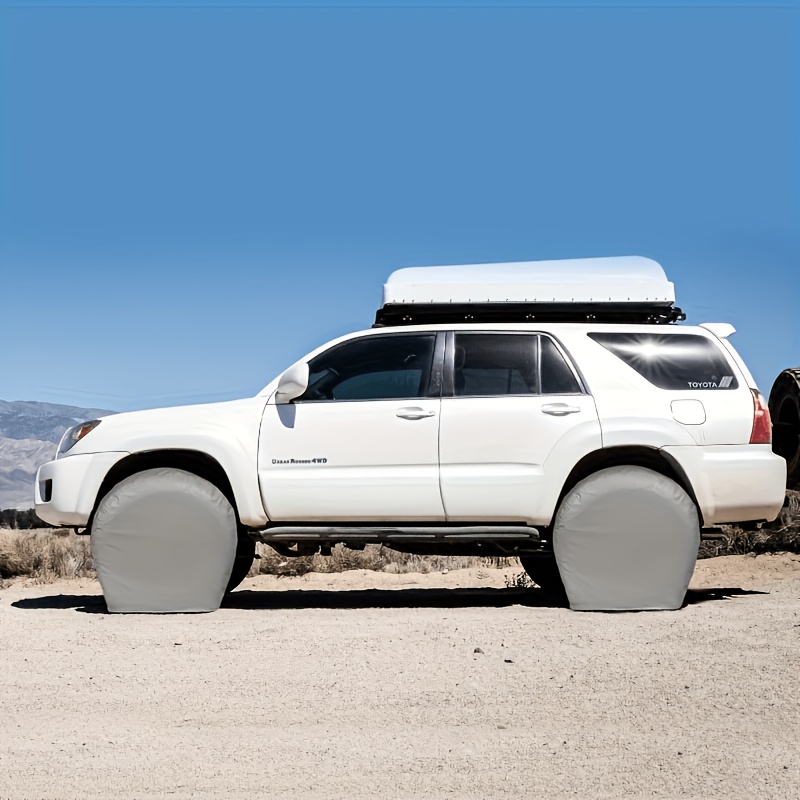 Image of 4pcs Tire Cover, Suitable For Suvs, Trailers, Rvs, Motorhomes; Wear-resistant Tire Protection Cover, Suitable For Tires With A Diameter Of 63.5 To 66.04 Cm