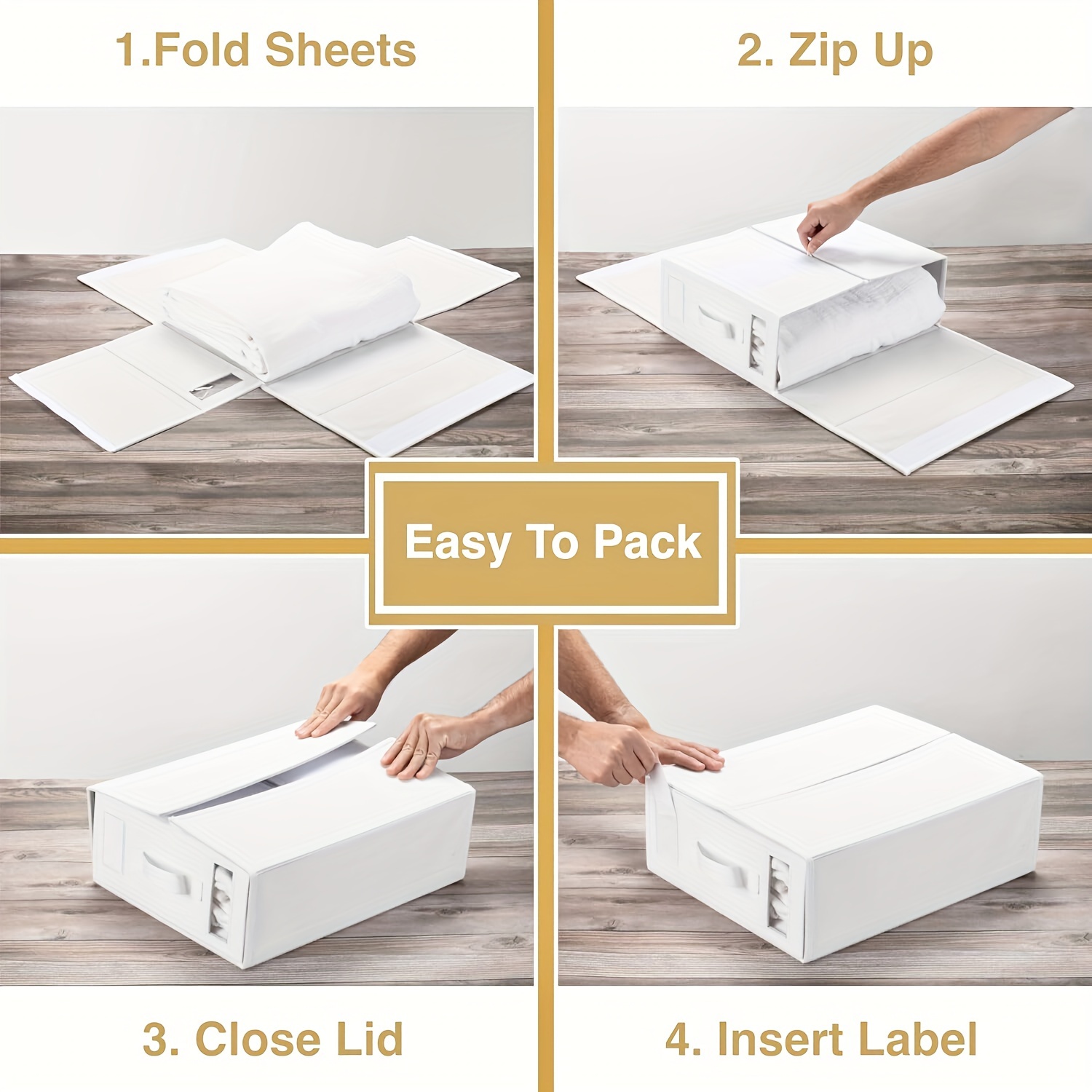 Bedding Drawer Organization Bundle 4 Pack Sheet Organizer