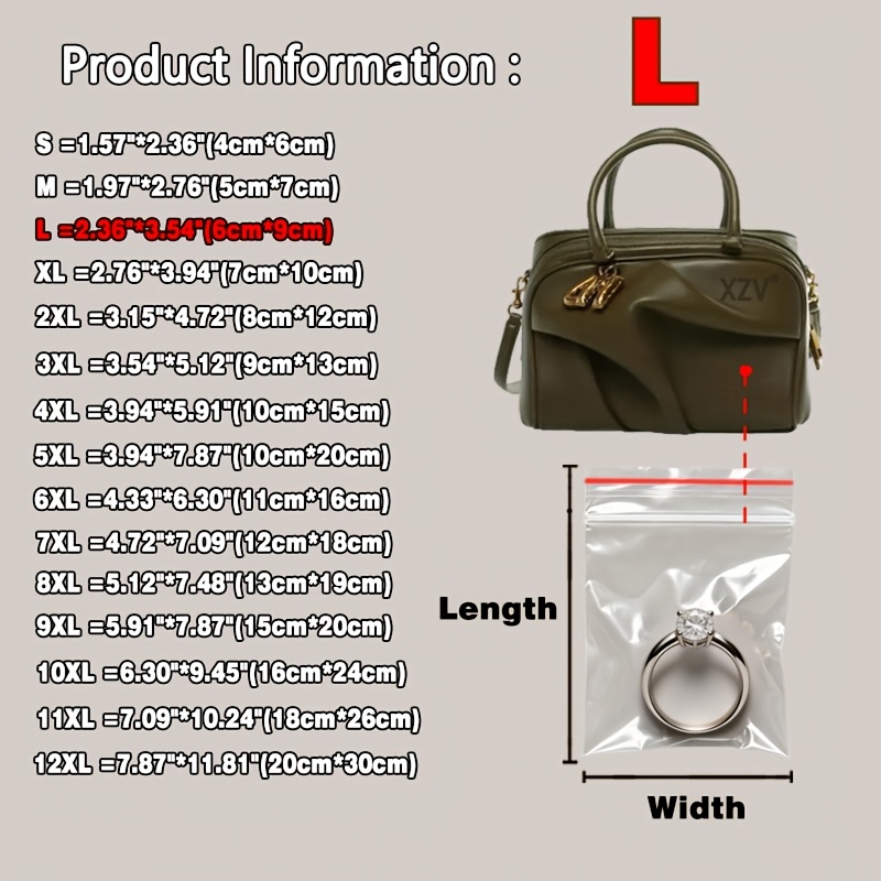 TEMU Paquete de 100 bolsas de , bolsas de almacenamiento de plástico multifuncionales transparentes a prueba de fugas, humedad y oxidación, bolsitas
