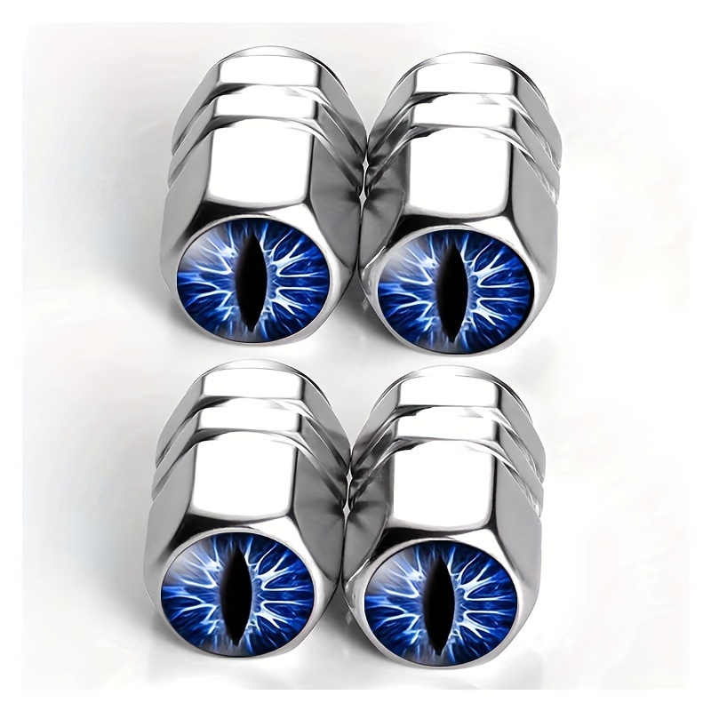 Image of 4pcs Design Car Wheel Tire Valve Stem Caps, Metal Aluminum Alloy Valve Covers For Cars, Trucks, Motorcycles, And Bikes - Chrome Plated