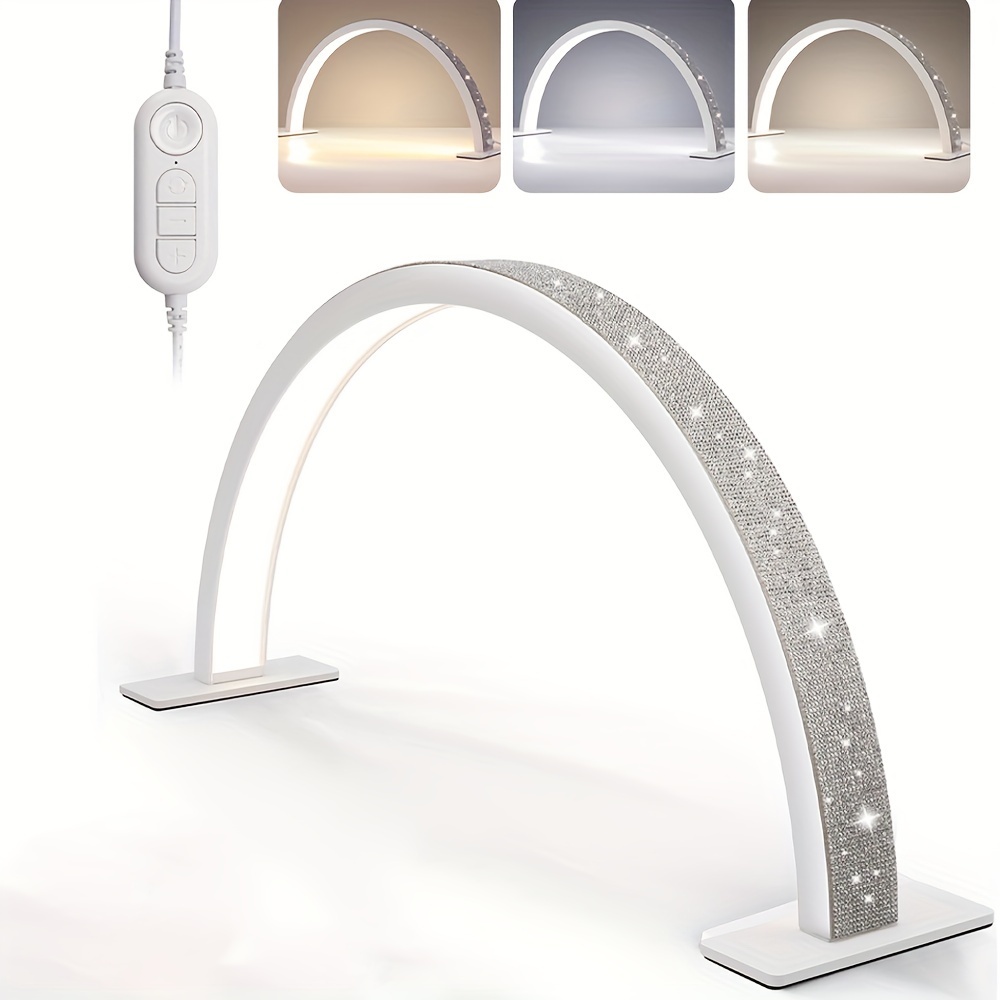 TEMU Desk Led Lamp U-shaped Light For Manicure Half-moon-shaped Nail Light With Diamonds Manicure Lamp Nail Tools