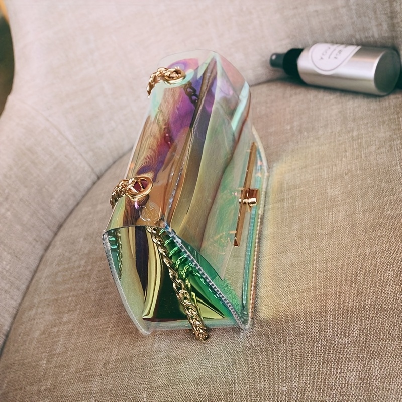 holographic rainbow crossbody bag women stylish transparent Temu