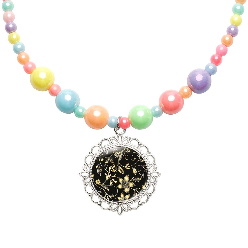 2pcs Women's Cute Necklace & Bracelet Set, Random Colour