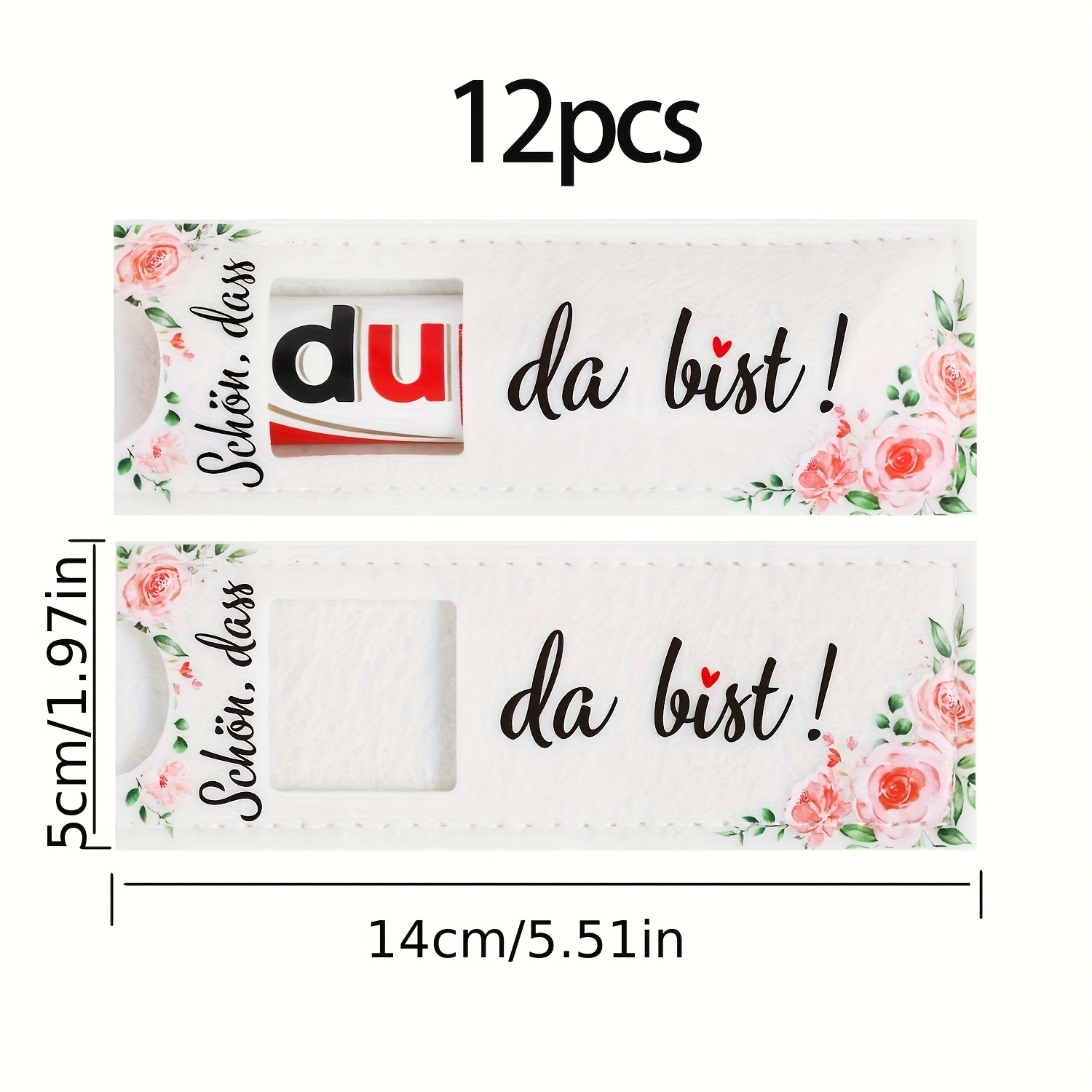 E-shop 6er/12er Set Filz-Geschenktüten für Hochzeit, Geburtstag, Taufe – Deutsch „Schön, dass du bist“ Dankeschön-Geschenke, Dekoration mit deutscher