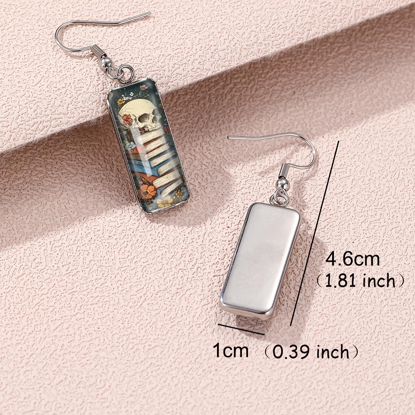 Creative Skull and Book Pendant Earrings