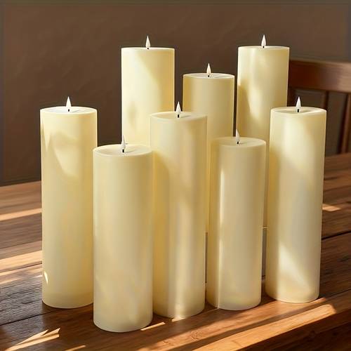 large candle size 12inch 14inch flickering flameless led large candle light convenient for lantern porch swimming pool celebration durable and long lasting battery power supply with remote control and timer