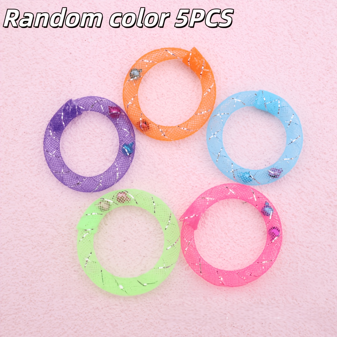 random color 2pcs cat toys soft mesh tube cat self entertainment donut bell   self entertainment boredom relief chewing toy suitable for all cats to play without battery Product details 7