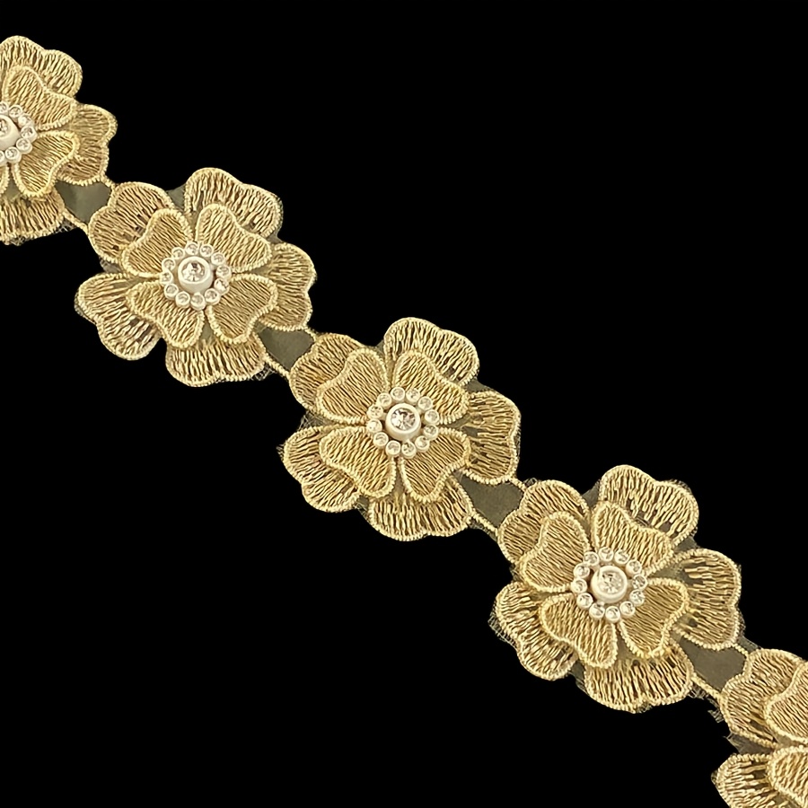 TEMU 10pcs/lot Snowflake Organza Embroidery Fabric Lace Patch Trim Ribbon Clothes Applique 3d Beading Wedding Dress