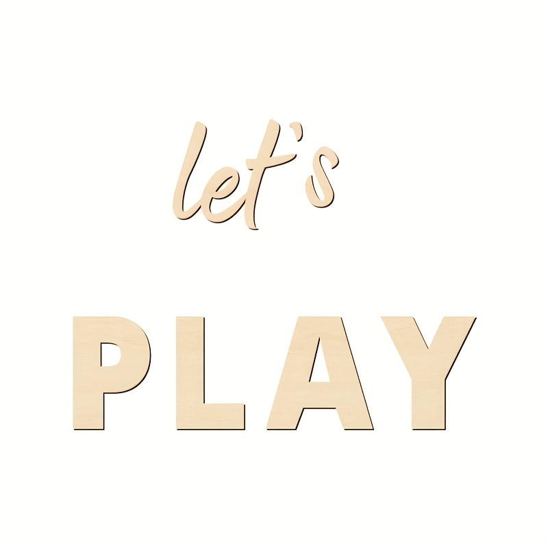 Wall Sign For Play, Wooden Wall Stickers, Suitable For Playrooms, As Well As For , Bedroom And Above The Bed Wall Decor, For Home Spaces, Commercial Venues, Event Setups Wall Decoration