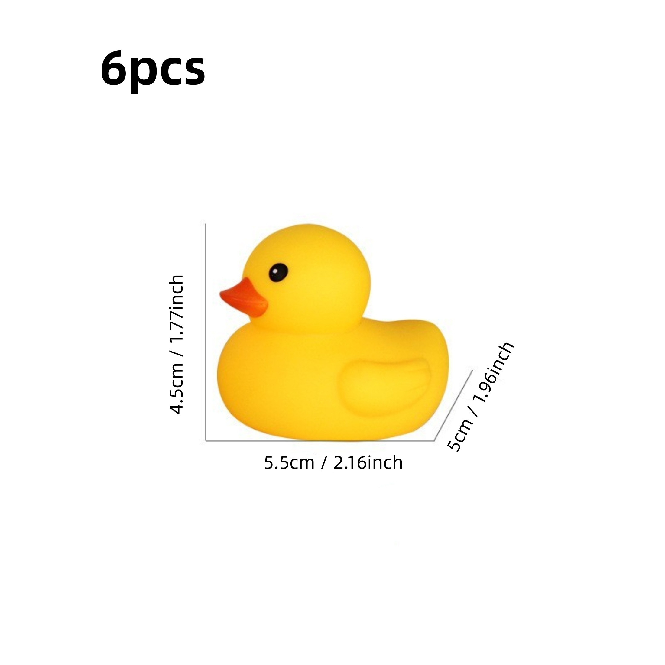6pcs Adorable Yellow Rubber Ducks - Durable PVC, Perfect for Bath & Pool Play, Fun Water Toys for Youngsters, Pool Toys