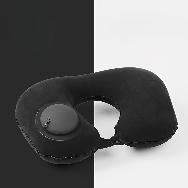 Image of 1pc Automatic Inflating Neck Pillow With Air - U-shaped Cervical For Travel, Car & Home - Portable Pillow Suitable For Neck, Posture & Use