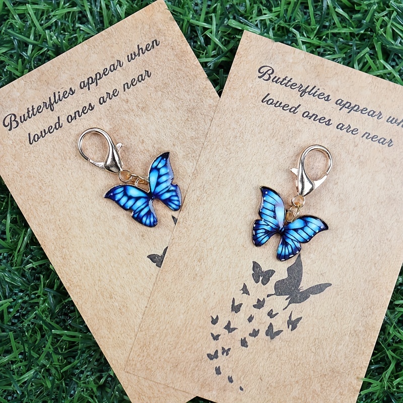 1/2pcs Butterflies When Are Near Card Keychain, Perfect Valentine's Day Gift For , Creative Beautiful Accessories For Backpack