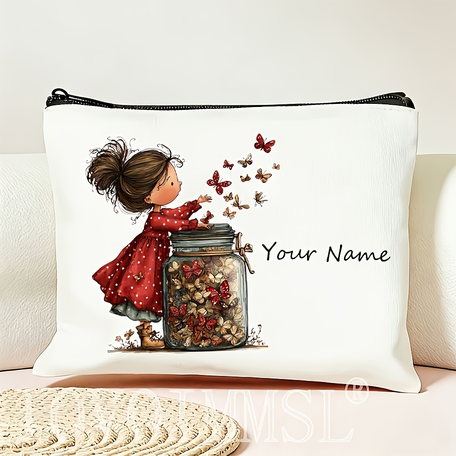 TEMU Women's Clutch, 1pc Customizable Name Or Text Clutch, Vintage Cute Pattern Handbag, Suitable For Mom, Daughter, Best Friend, Halloween Christmas
