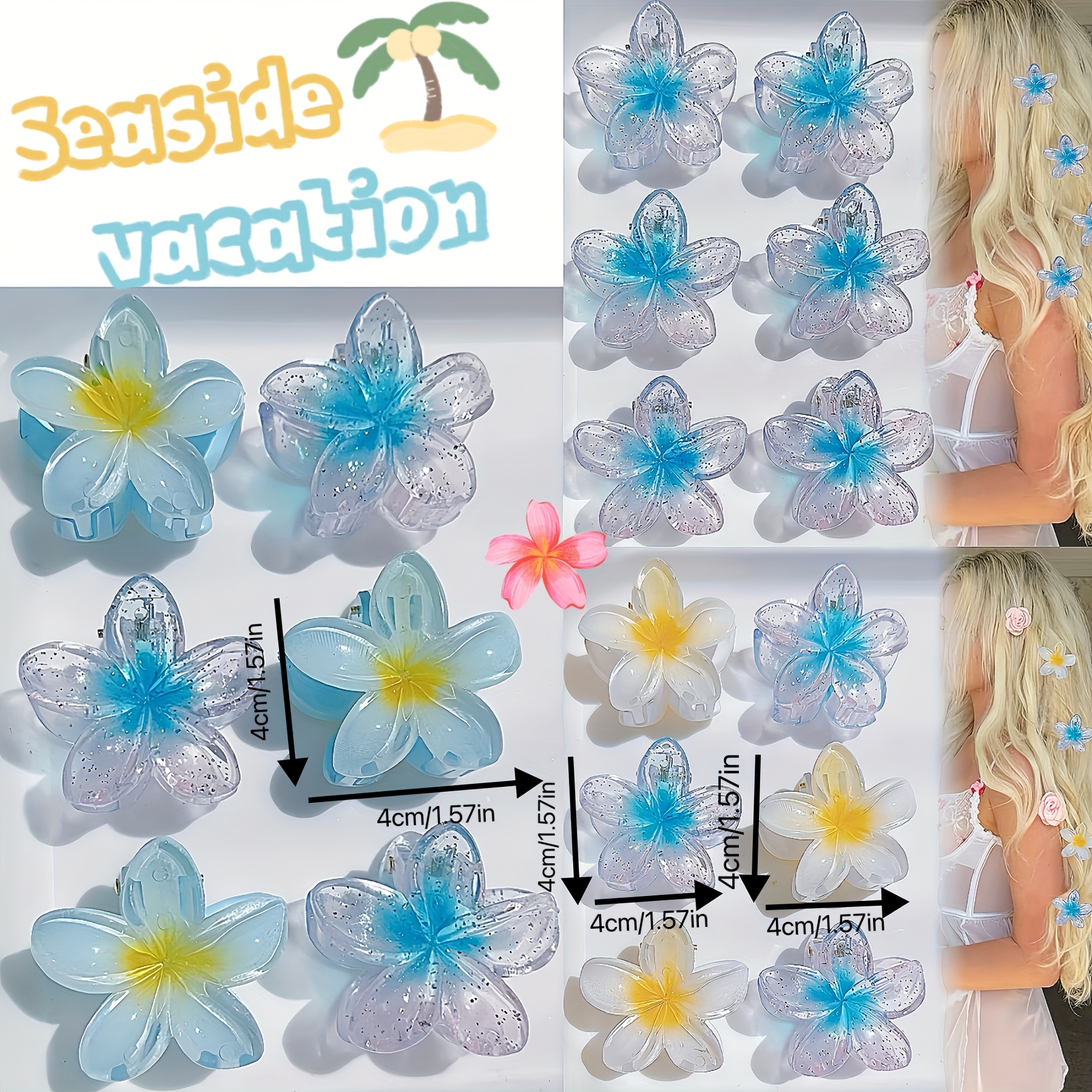 6 4pcs styling tool set flower hair claw - Temu United Arab  display picture 2