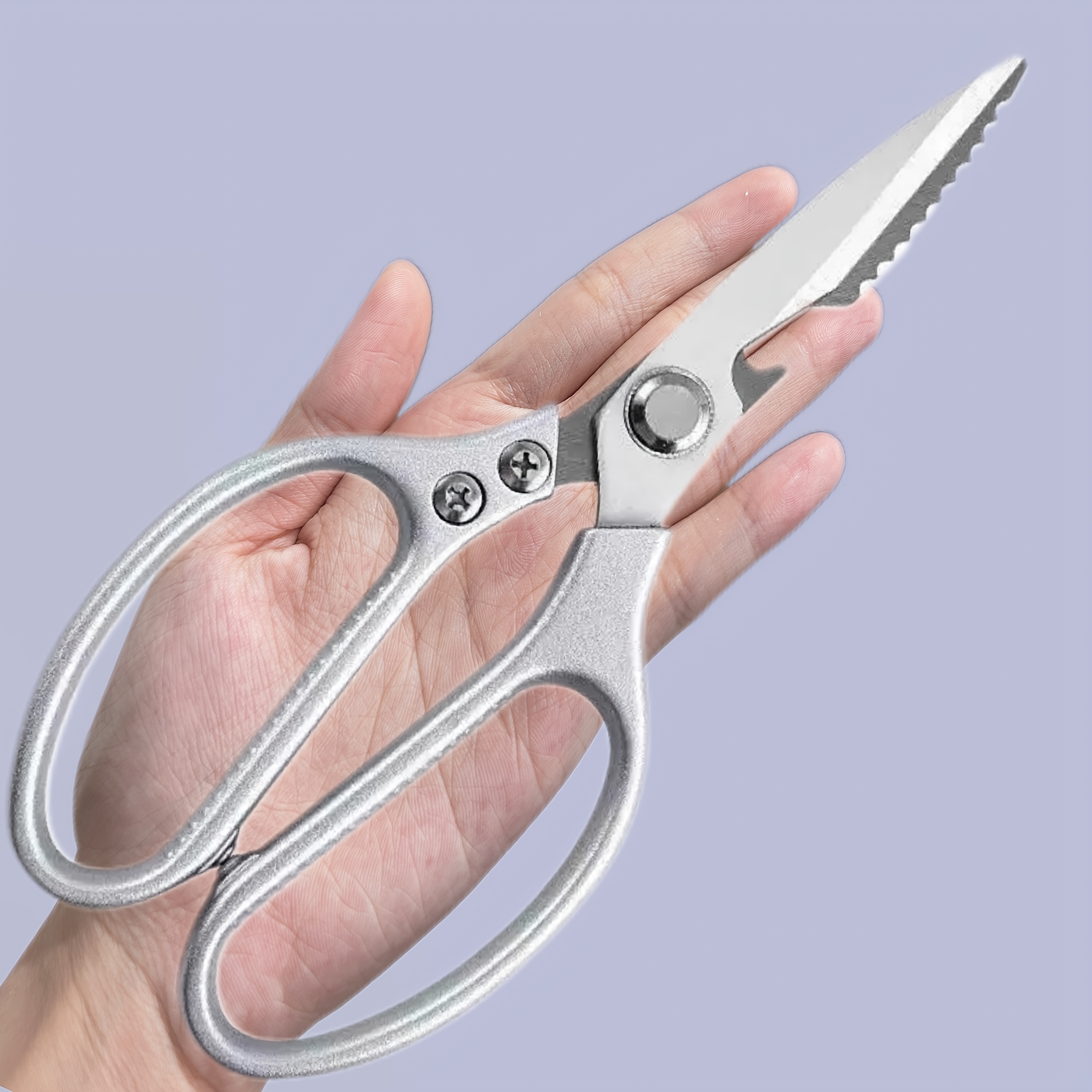   Sharp Multi-Functional Stainless Steel Kitchen Shears with Ergonomic Handle - Suitable for Chicken  , Meat, Fish, Vegetables, Cooking And Dining, Durable Comfortable