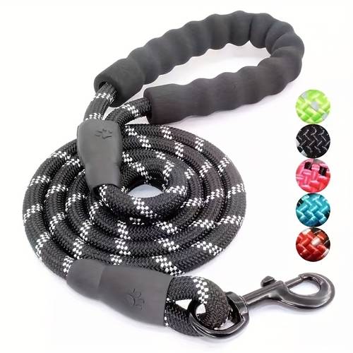 high reflective dog leash with padded handle 4 9 6 56 9 84ft for medium and large dogs night walking and outdoor safety