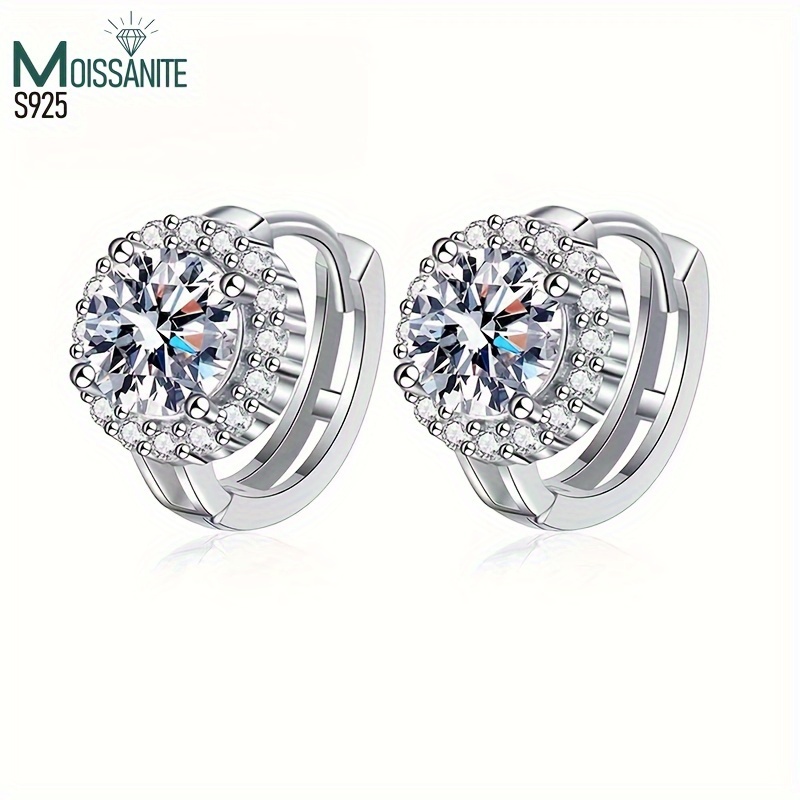 

S925 Sterling Silver Moissanite Earrings Women Earring For Valentine's Day Engagement Birthday Gifts And Gift- Halloween Christmas Gift