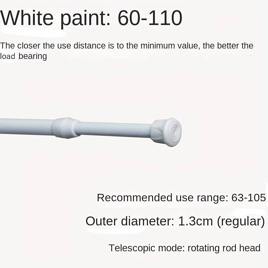 Single/multiple Adjustable Tension Curtain Rod - Heavy Duty No Drilling Extendable Rod For Shower, Closet, Window, Towel Rack - Metal And Plastic Home Additions
