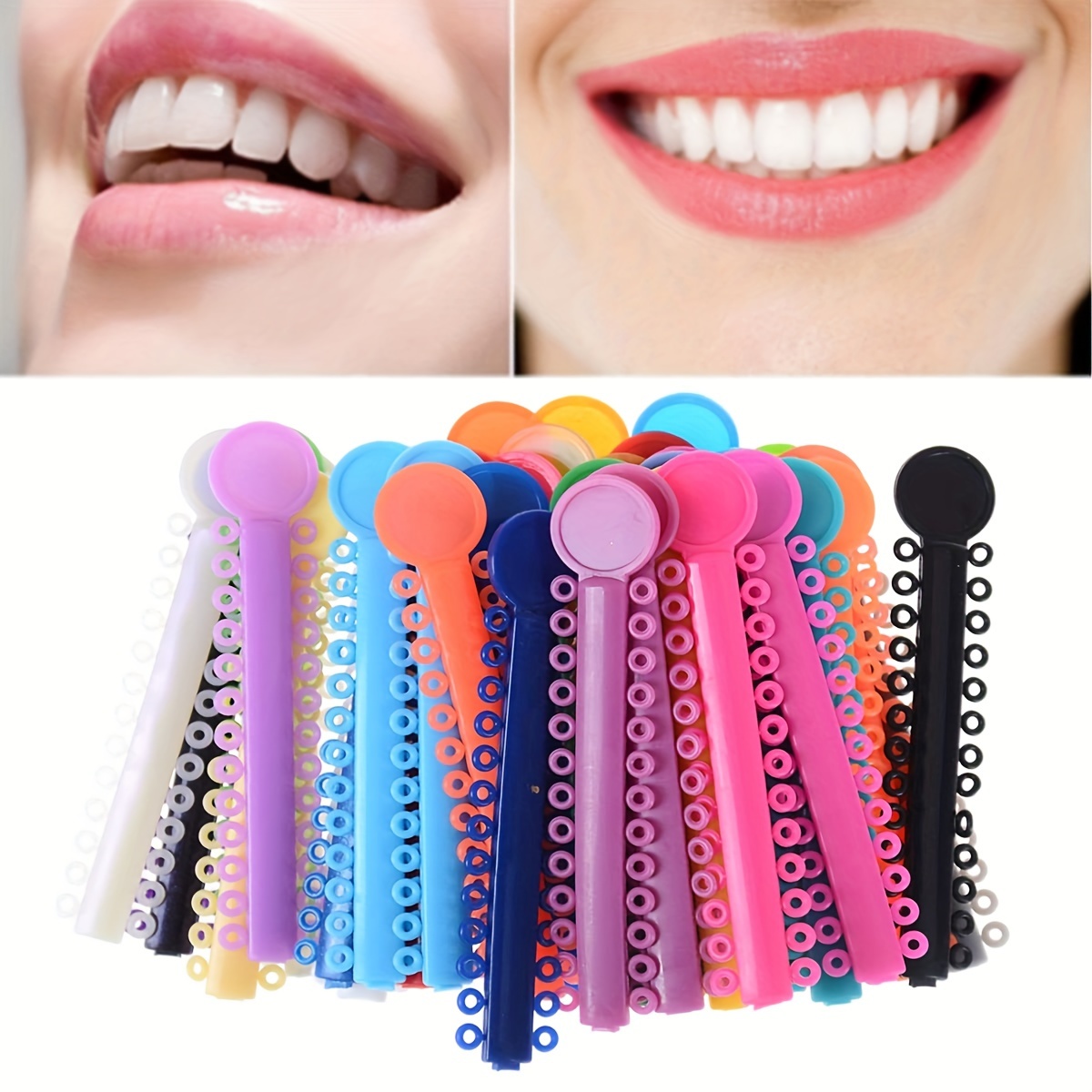 TEMU Dentasop 1040pcs Multicolor Orthodontic Band Ties - Gentle, High-elasticity Dental Corrector Ties For Effective Oral Care