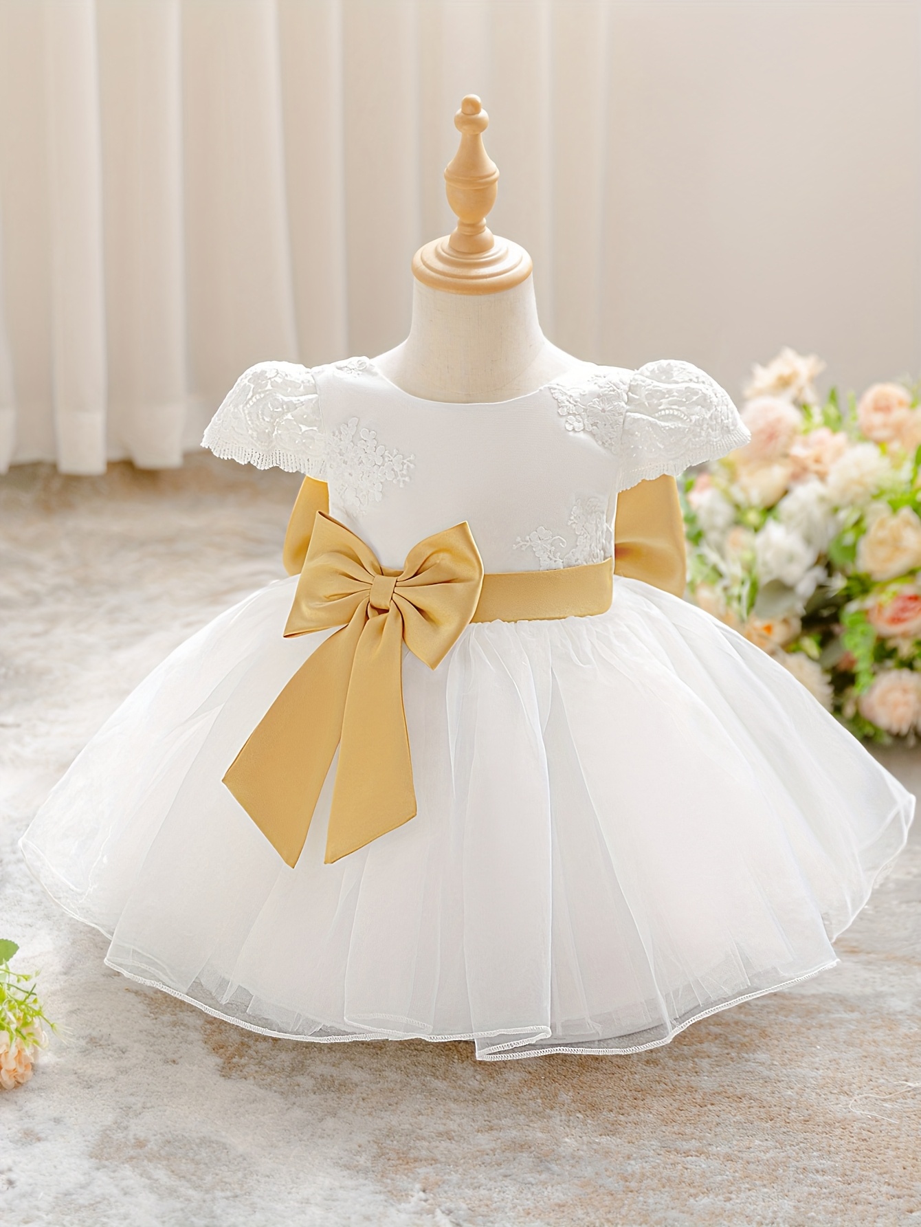 slim fit dress slacks Elodie Dress – Ivory & Gold Dress 12-18M