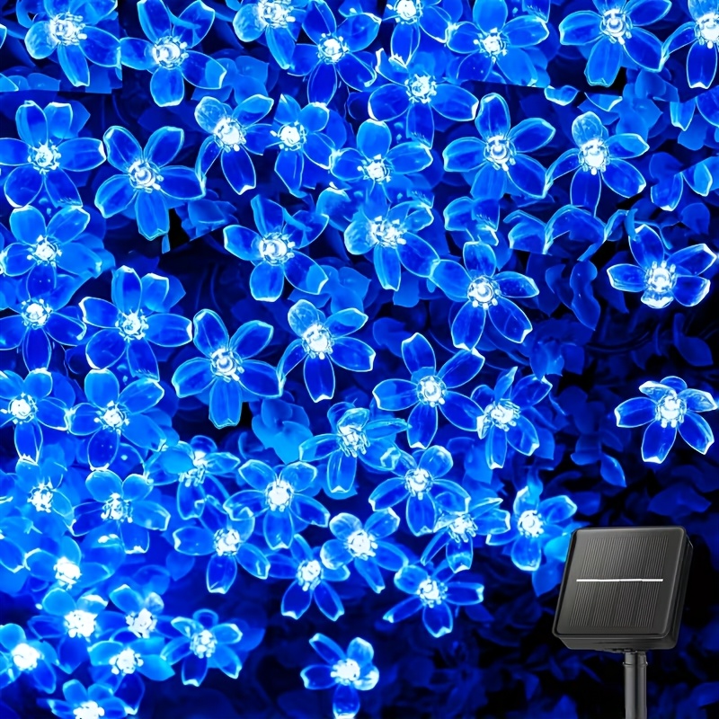 Flower-shaped Solar Fairy Light String: 3.5 Meters With 10 Beads Per Meter, 5 Meters With 20 Beads Per Meter, 7 Meters With 50 Beads Per Meter. Color, Ideal For Outdoor Decoration. Halloween