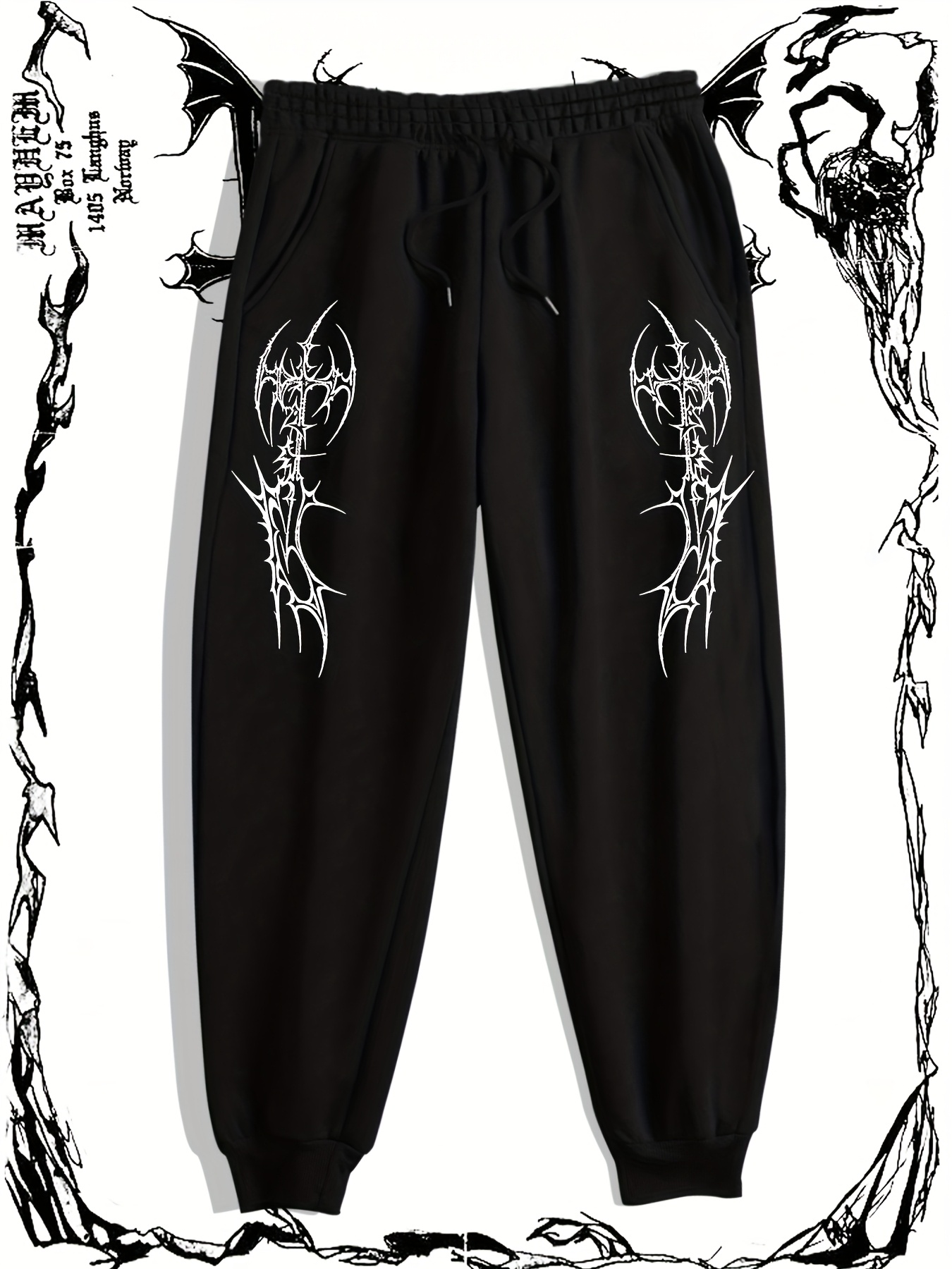 gothic sweatpants sold on Temu United States