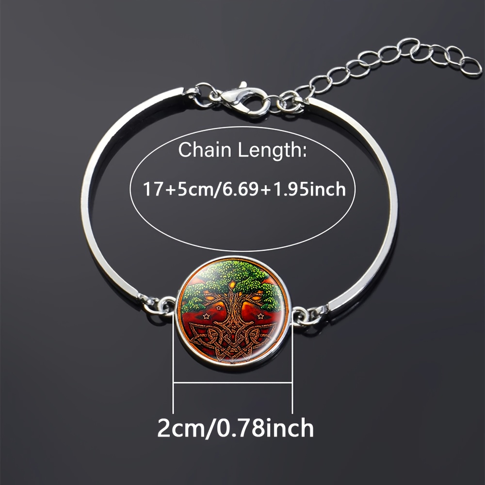 Tree of Life Adjustable Length Bracelet, White Flat Glass Design