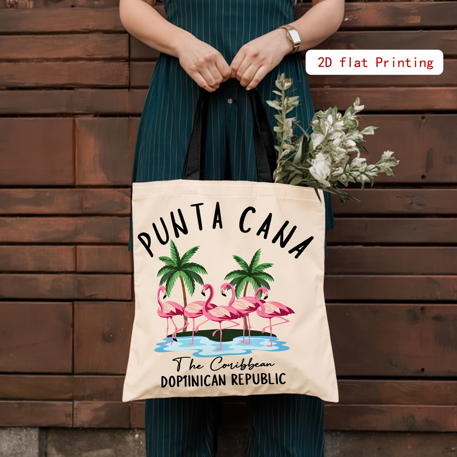 TEMU Sac pour femme, , sac à bandoulière à imprimé rose, sac à bandoulière imprimé réutilisable, sac de shopping élégant et minimaliste, sac à main