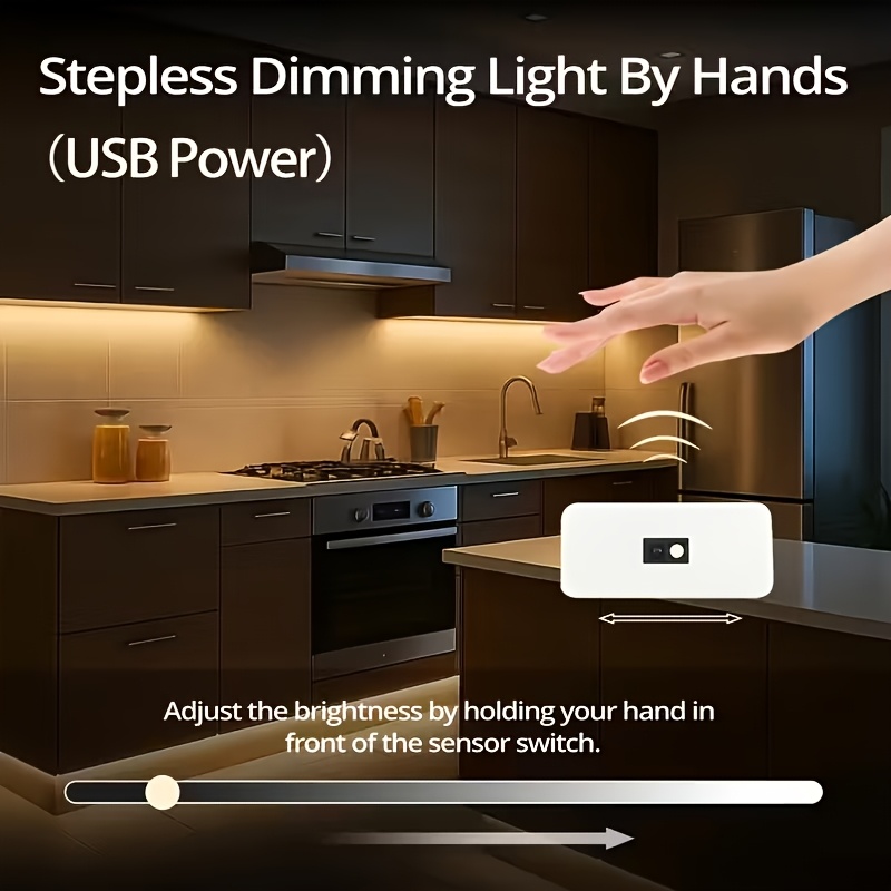USB LED ленти със сензори за движение за ръце и крака, подходящи за LED осветление под шкафове, кухни, шкафове, рафтове, плотове, LED светлинни ленти за спални, LED светлини за шкафове със сензор за движение, стълбища и нощни лампи за коридори