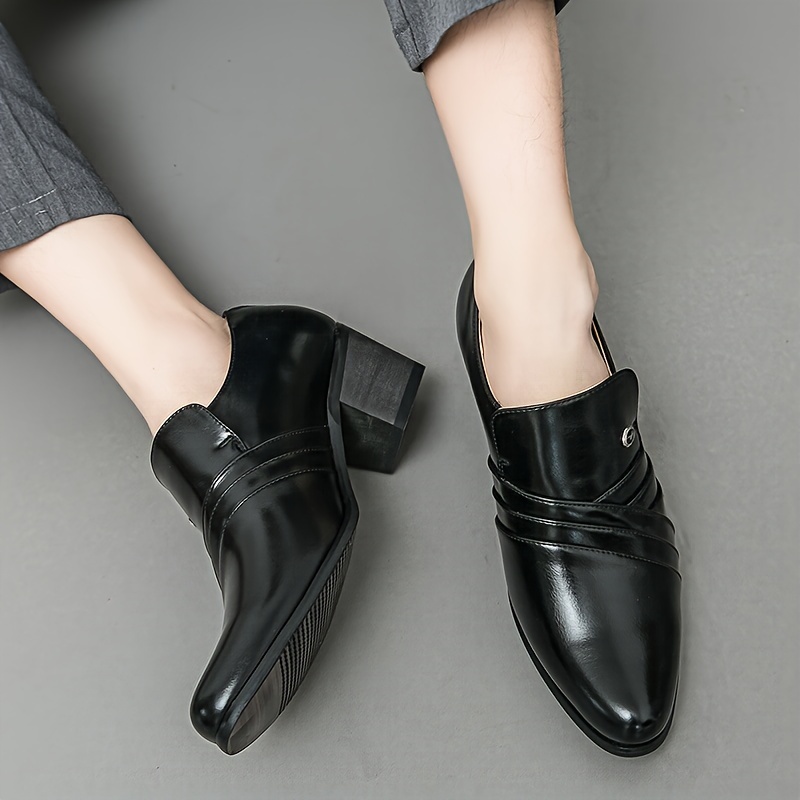 mens fashion high heel dance shoes simple solid color height - Temu