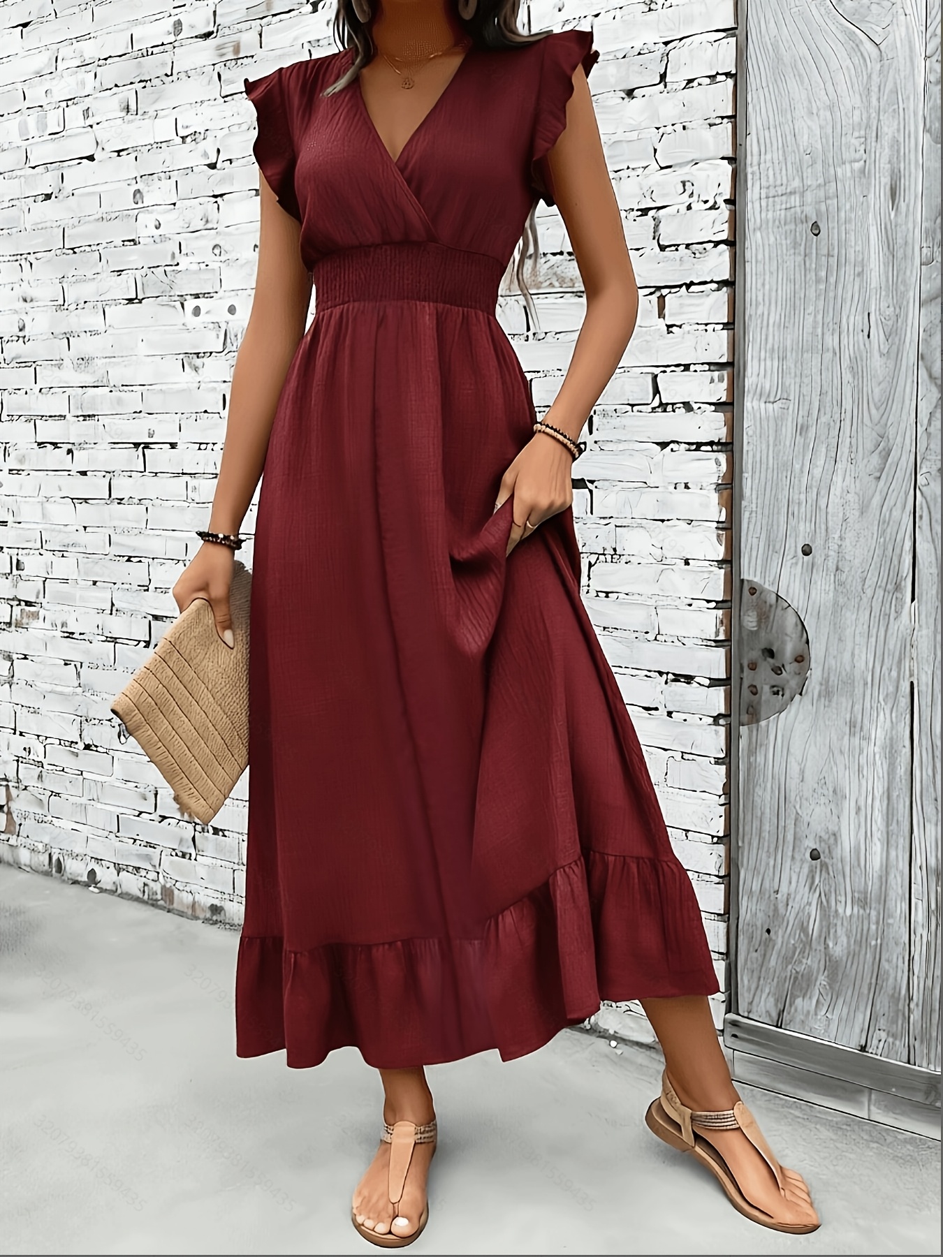 dark red dress sold on Temu United States
