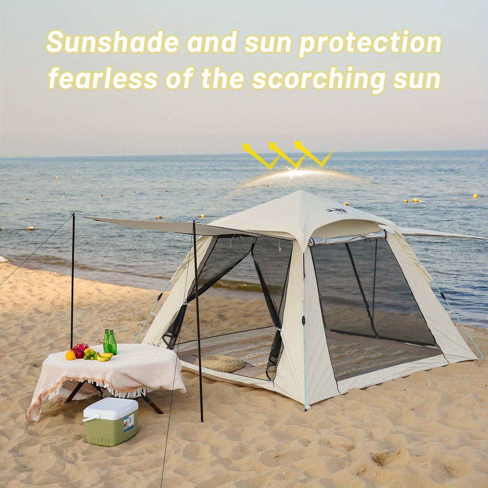 zelt sportxx Toogh 3/4-Personen-Instant-Zelt für Familien-Camping, Outdoor-Reisen und Wochenend-Camping, wasserdicht, 2,4 m x 2,4 m x 170 cm, mit Netzdecke, 60 Sekunden Pop-Up-Setup, Regenfliege und Tragetasche im Sport & Freizeit YCRF_BRH16-38 Længde:30 cm Allroad Cube Stereo Race