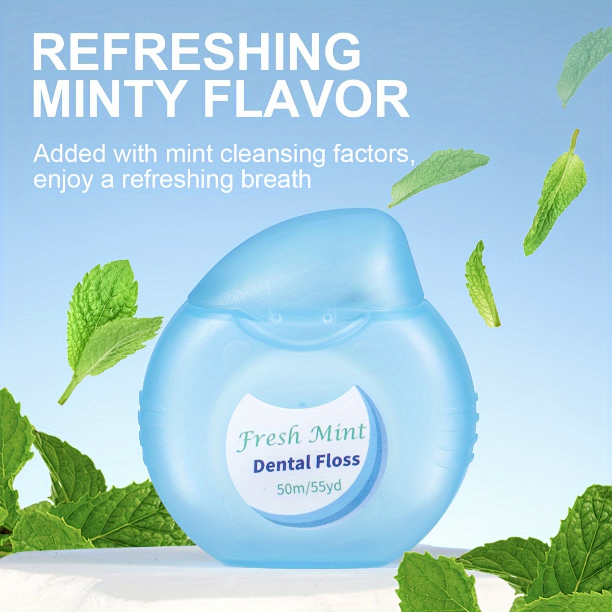 Smooth Mint Dental Floss Roll, 50m Dental Cleaning Tool