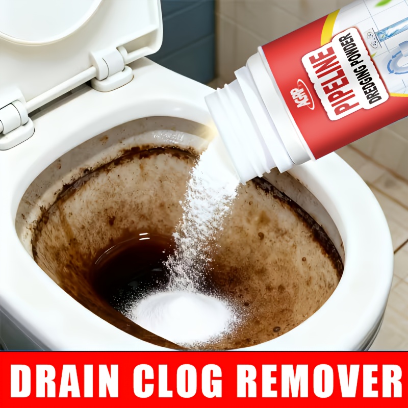 powerful   powder all   pipe unclogging tool fast dissolves hair and grease deodorizes and prevents clogs suitable for kitchen bathroom toilet