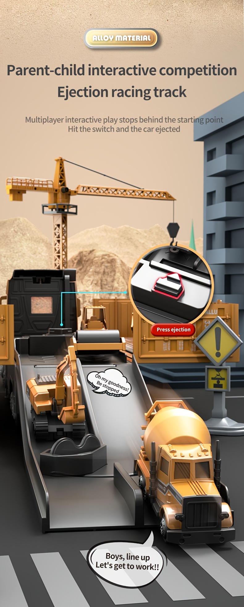 alloy simulation model construction site vehicle toy container including launch track including container truck tower crane 6 small cars tractor excavator bulldozer roller forklift mixer etc no electricity certificate complete truck building block building block building set truck model toy trailer truck toy for boy alloy car and trailer low bed trailer toy construction vehicle toy mini excavator toy Product details 5