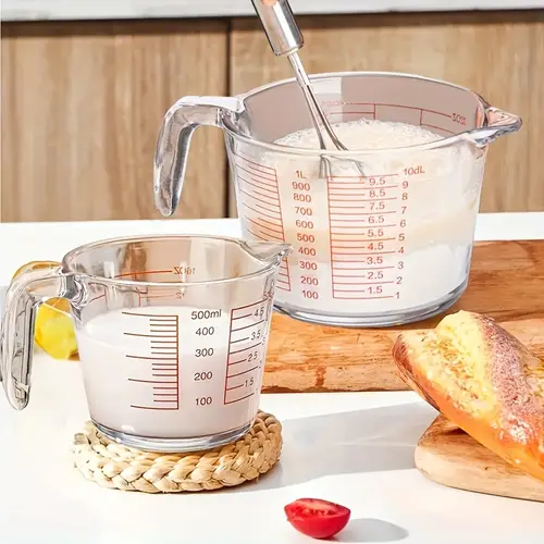 3pcs glass measuring cup set 1 cup 2 cup 3 cup borosilicate glass handle measuring cups and ounces cups milliliters deciliters dishwasher refrigerator microwave and oven kitchen essentials glass measuring