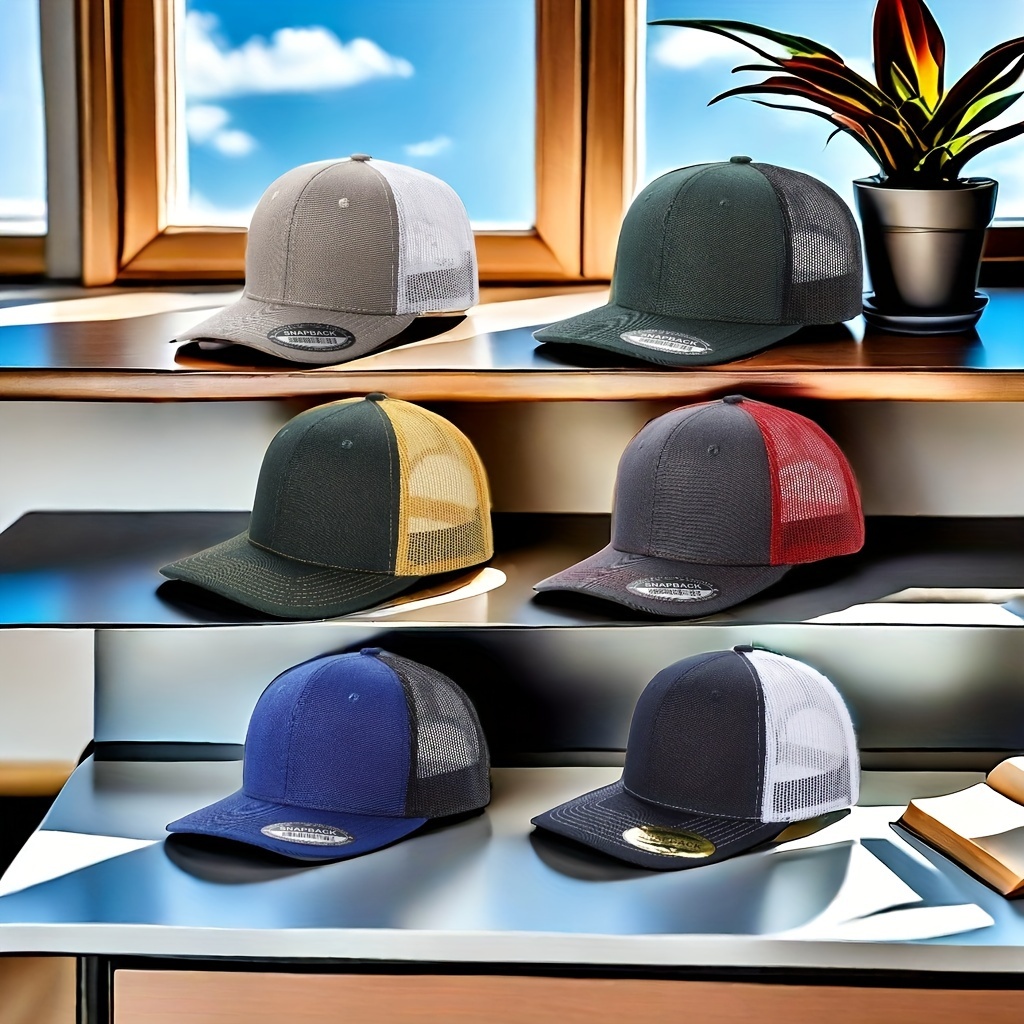 

6pcs Men's Casual Fashion Mesh Hats, Soft And Comfortable Hats