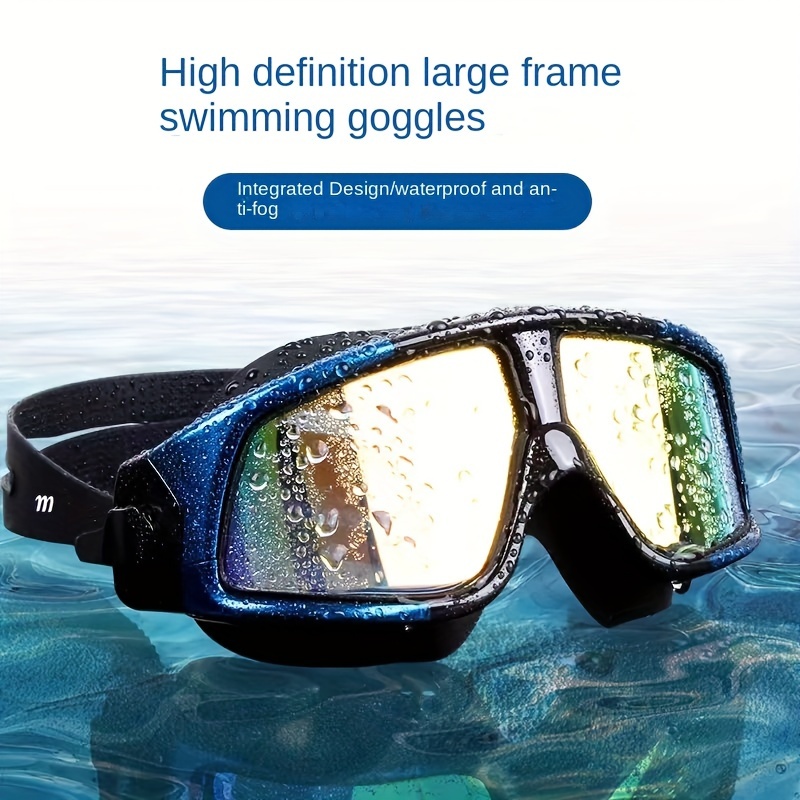 

Electroplated Swimming Goggles, Silicone Swimming Glasses, Outdoor Hd Large Frame Waterproof And Anti-fog For Men And Women
