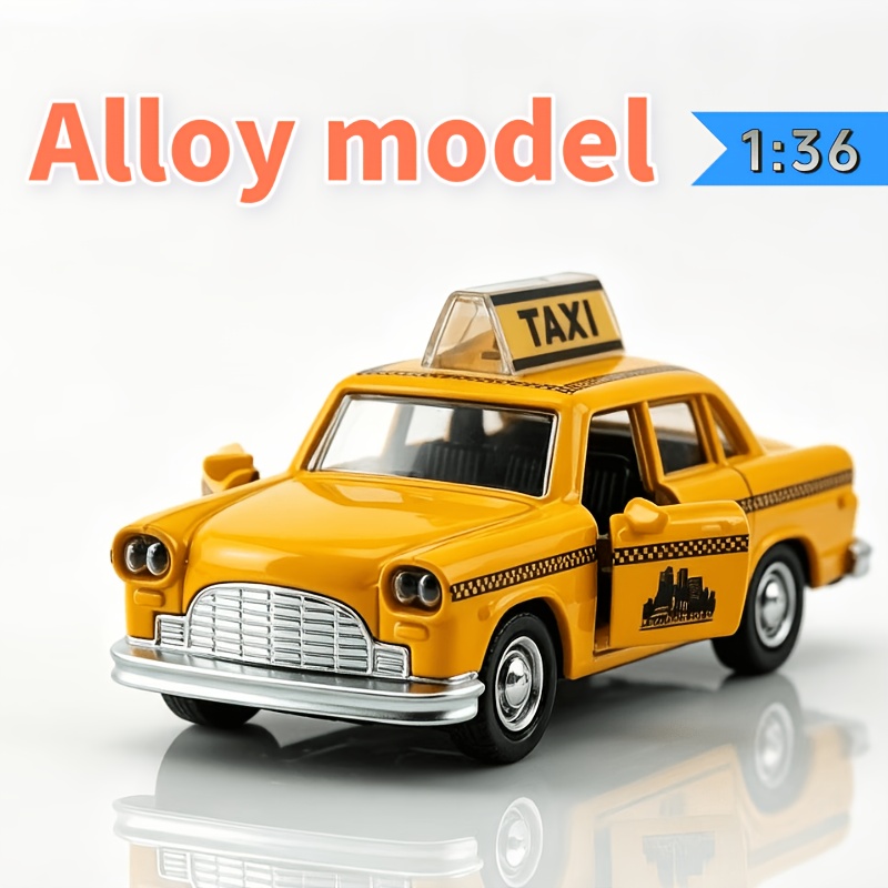 TEMU Modellino di taxi d'epoca 1:36, modellino di 'epoca, modellino di auto in di metallo, ornamento modellino in di metallo, oggetto da di auto,